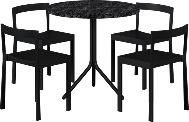 Baxter - Poseidon Cafe Table Package - 4 Chairs